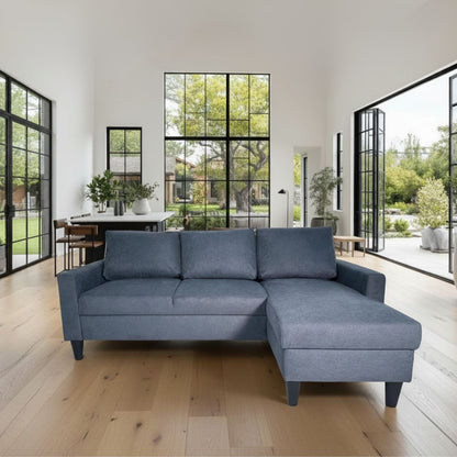 Sofá com chaise longue reversível taupe FOX - Gato Preto