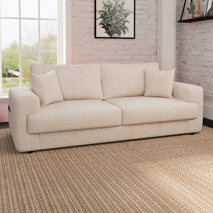 Sofá com gavetão bege MOORE - Gato Preto