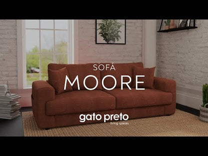 Sofá com gavetão bege MOORE - Gato Preto