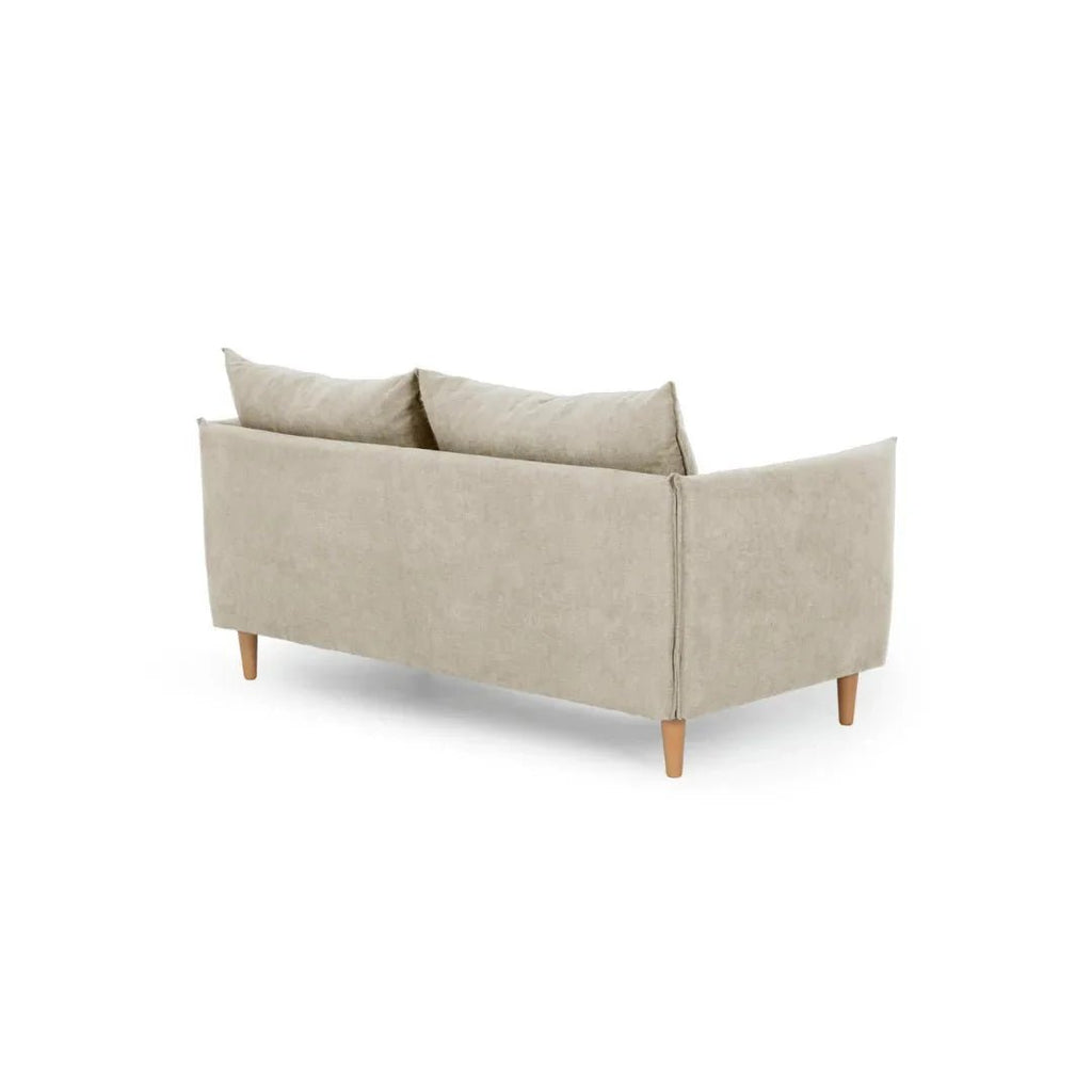 Sofá com pé alto de madeira bege MELANIE - Gato Preto