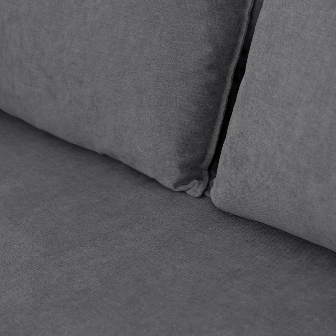 Sofá com pé alto de madeira cinza escuro MELANIE - Gato Preto