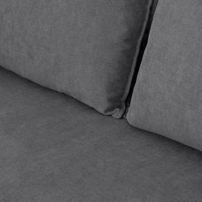 Sofá com pé alto de madeira cinza escuro MELANIE - Gato Preto