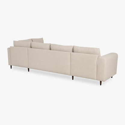 Sofá com pufe à direita bege CRAIG - Gato Preto