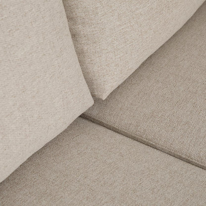 Sofá com pufe à direita bege CRAIG - Gato Preto