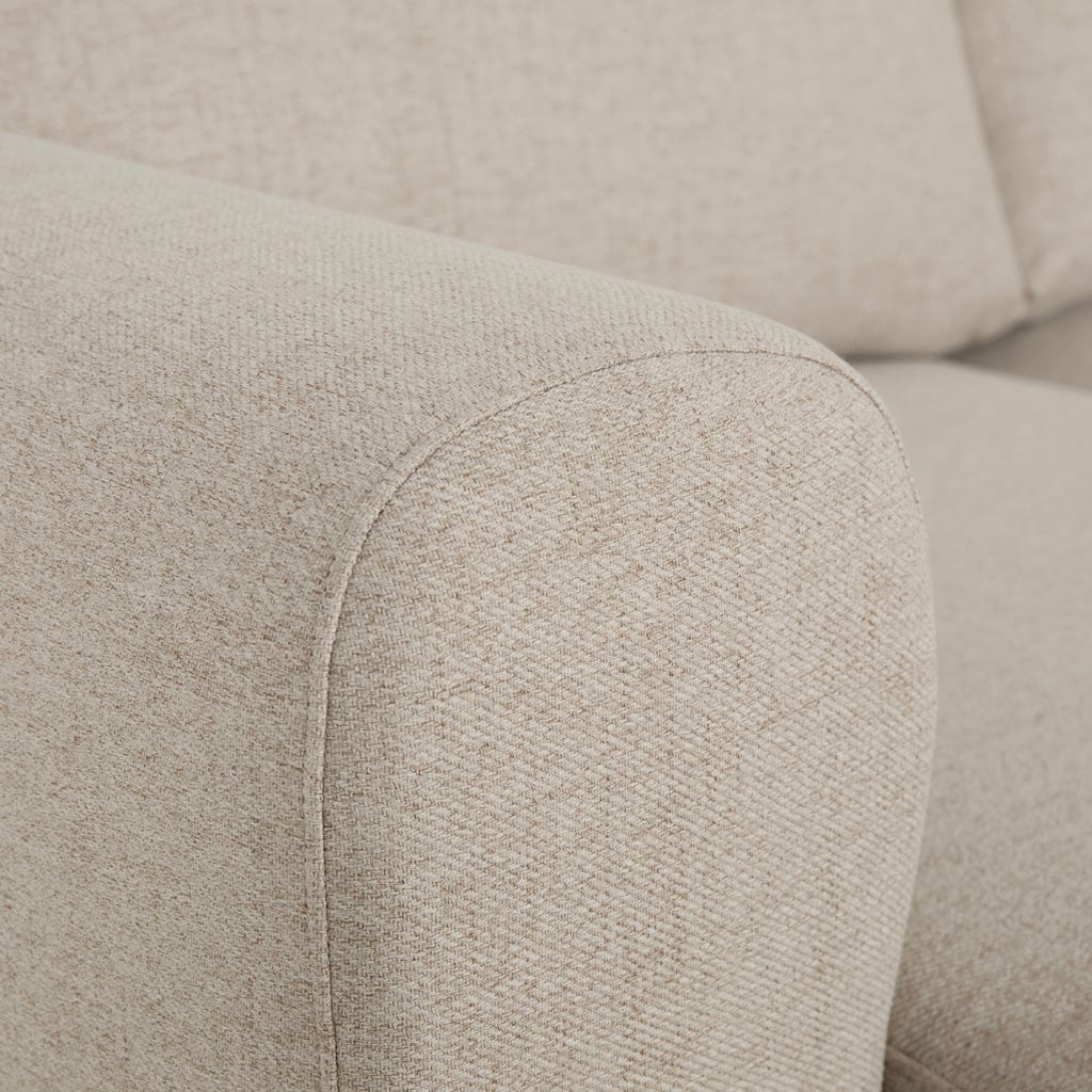 Sofá com pufe à direita bege CRAIG - Gato Preto