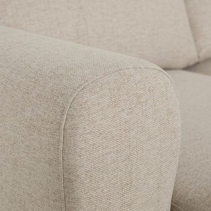 Sofá com pufe à direita bege CRAIG - Gato Preto