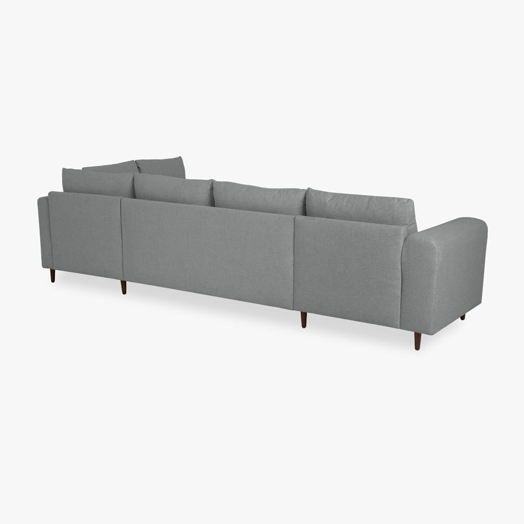 Sofá com pufe à direita cinza CRAIG - Gato Preto