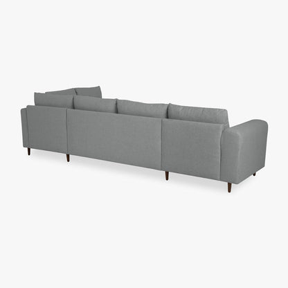 Sofá com pufe à direita cinza CRAIG - Gato Preto