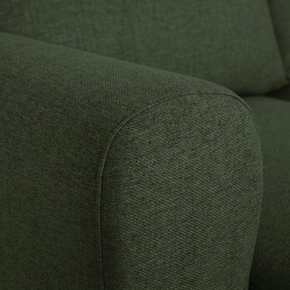 Sofá com pufe à direita verde CRAIG - Gato Preto