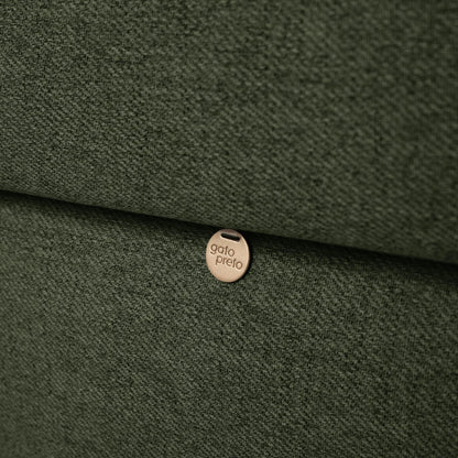 Sofá com pufe à direita verde CRAIG - Gato Preto