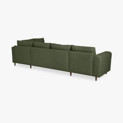 Sofá com pufe à direita verde CRAIG - Gato Preto