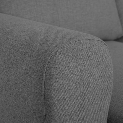 Sofá com pufe à esquerda cinzento CRAIG - Gato Preto