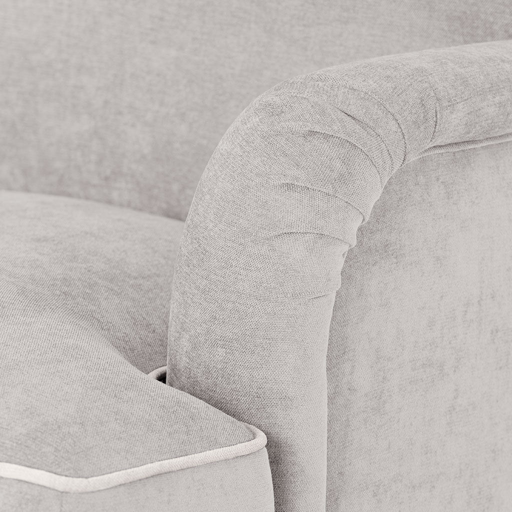 Sofá Individual Taupe com perfis em Bege SPENCER - Gato Preto