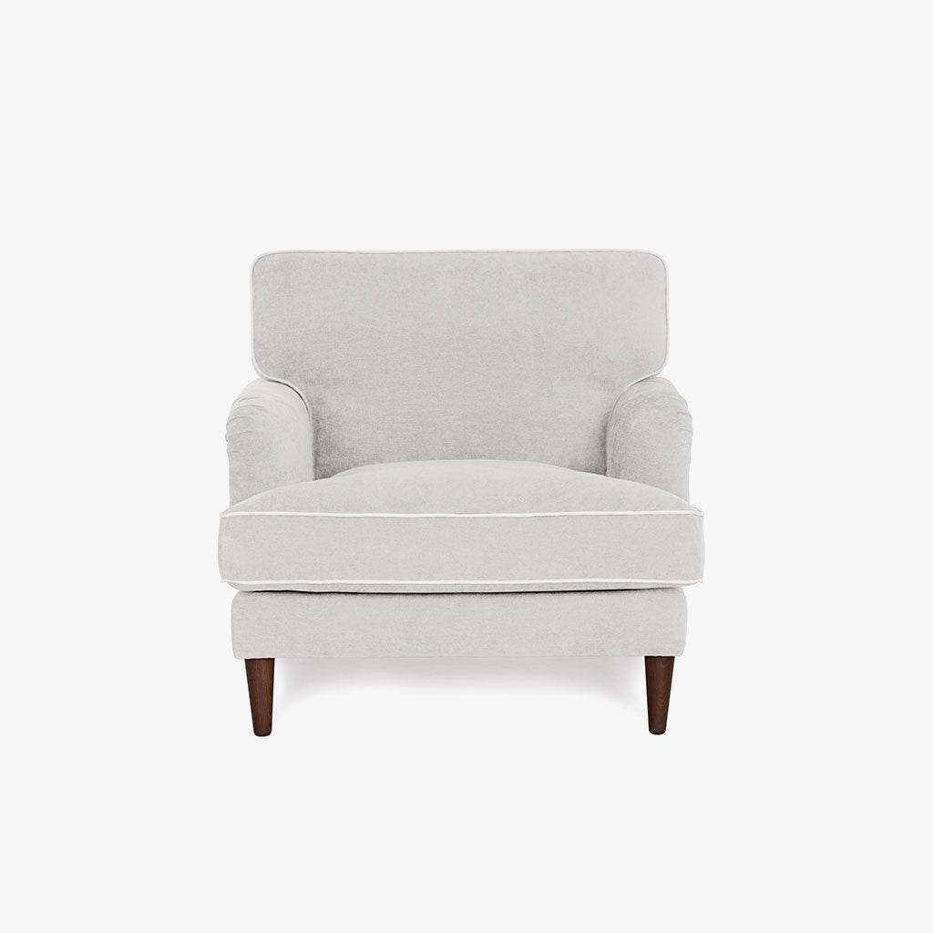 Sofá Individual Taupe com perfis em Bege SPENCER - Gato Preto