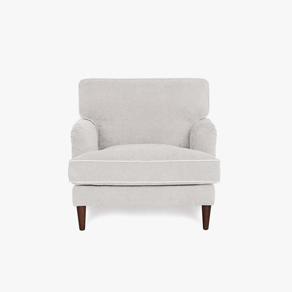 Sofá Individual Taupe com perfis em Bege SPENCER - Gato Preto