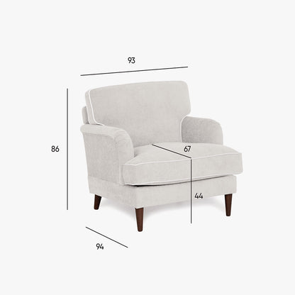 Sofá Individual Taupe com perfis em Bege SPENCER - Gato Preto