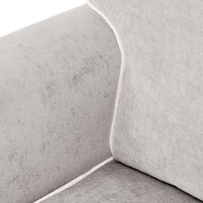 Sofá Individual Taupe com perfis em Bege SPENCER - Gato Preto