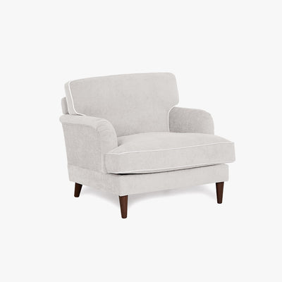 Sofá Individual Taupe com perfis em Bege SPENCER - Gato Preto