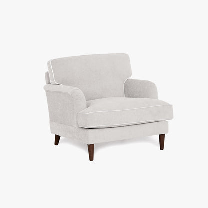 Sofá Individual Taupe com perfis em Bege SPENCER - Gato Preto