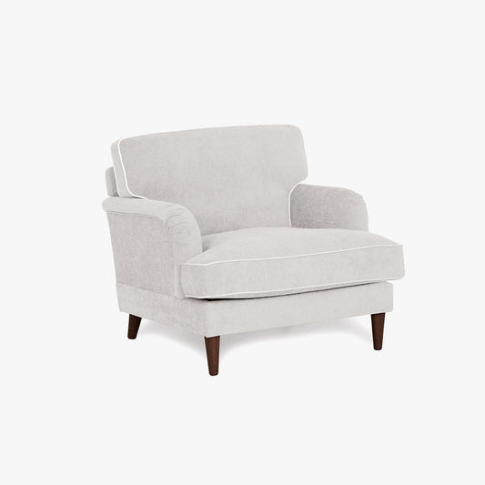 Sofá Individual Taupe com perfis em Bege SPENCER - Gato Preto