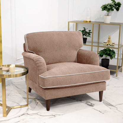 Sofá Individual Toffee com perfis em Bege SPENCER - Gato Preto