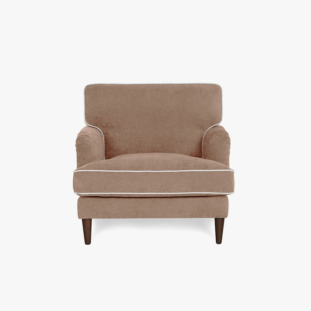 Sofá Individual Toffee com perfis em Bege SPENCER - Gato Preto