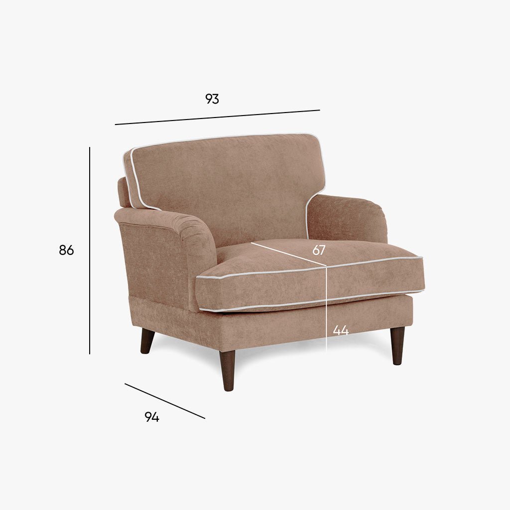 Sofá Individual Toffee com perfis em Bege SPENCER - Gato Preto