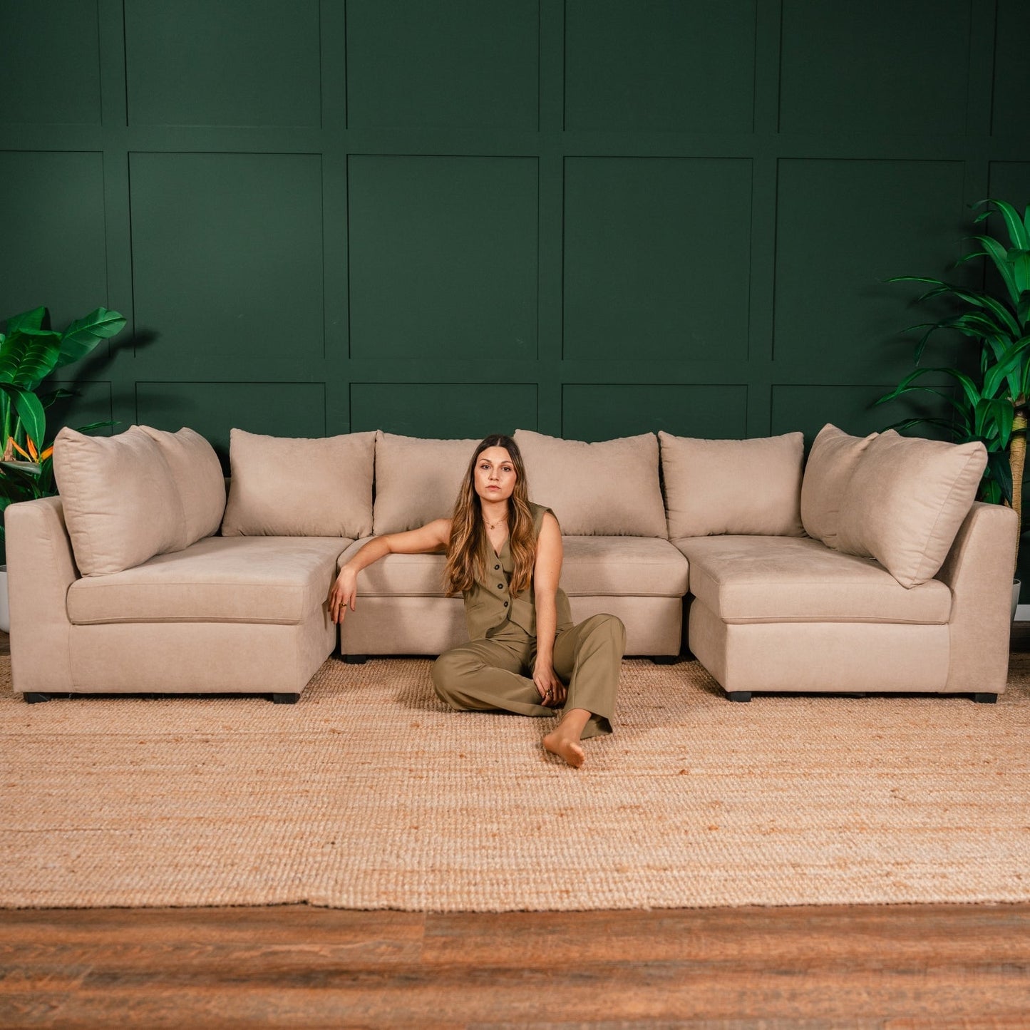 Sofá Modular camel GAEL - Gato Preto