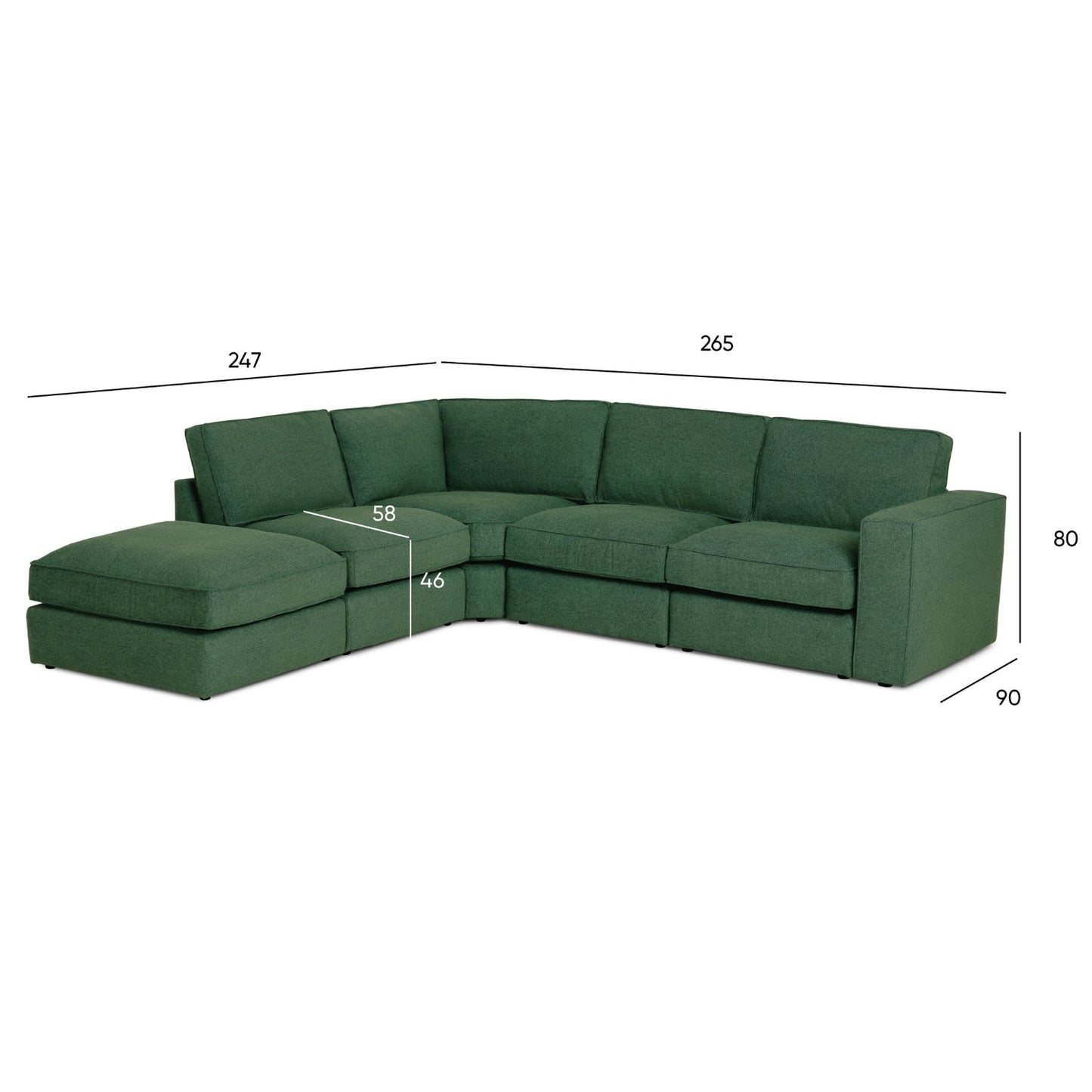 Sofá modular verde TAYLOR - Gato Preto