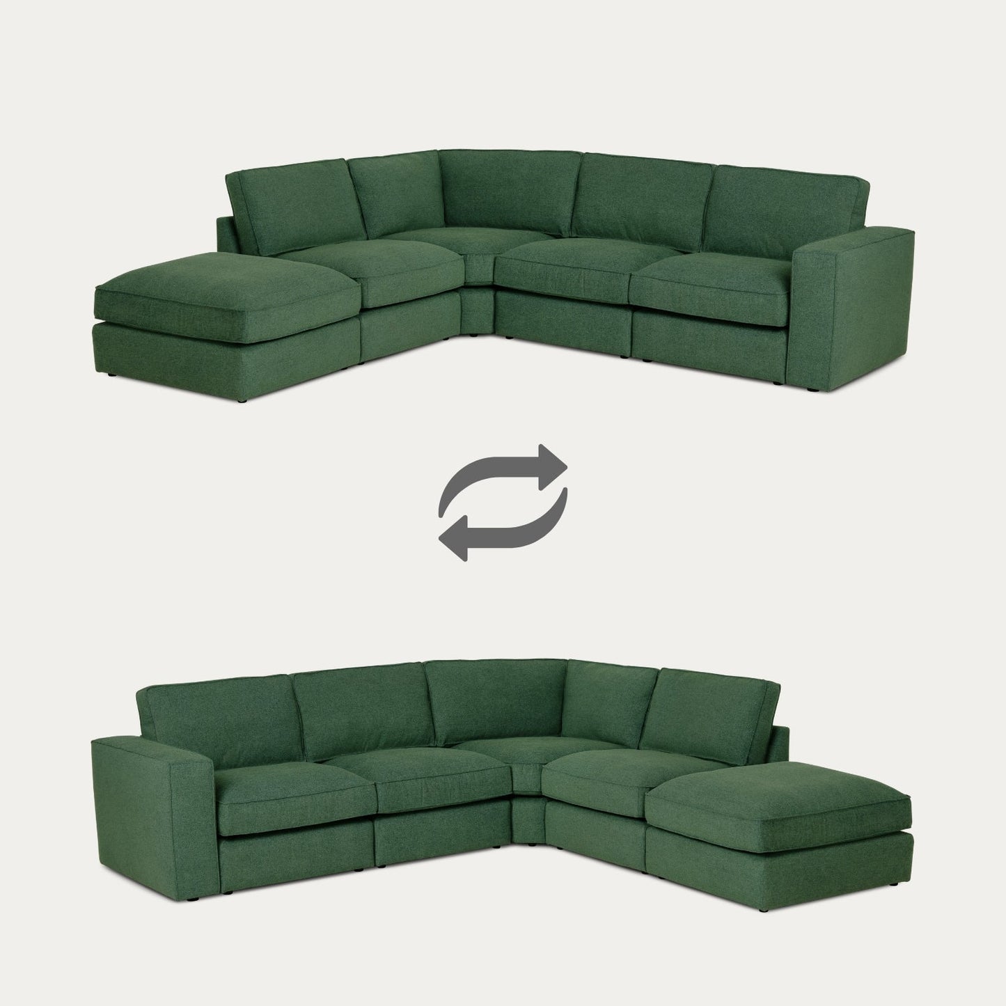 Sofá modular verde TAYLOR - Gato Preto