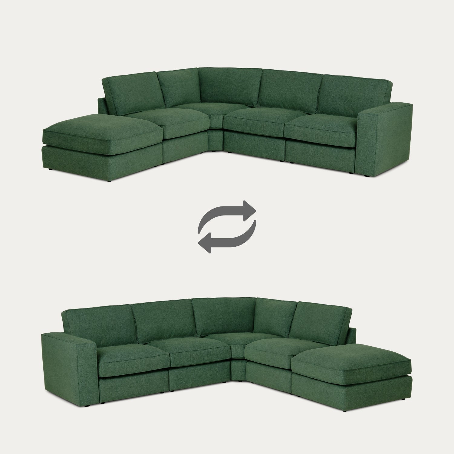 Sofá modular verde TAYLOR - Gato Preto