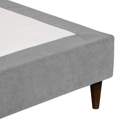 Sommier estofado cinza Levi - Gato Preto