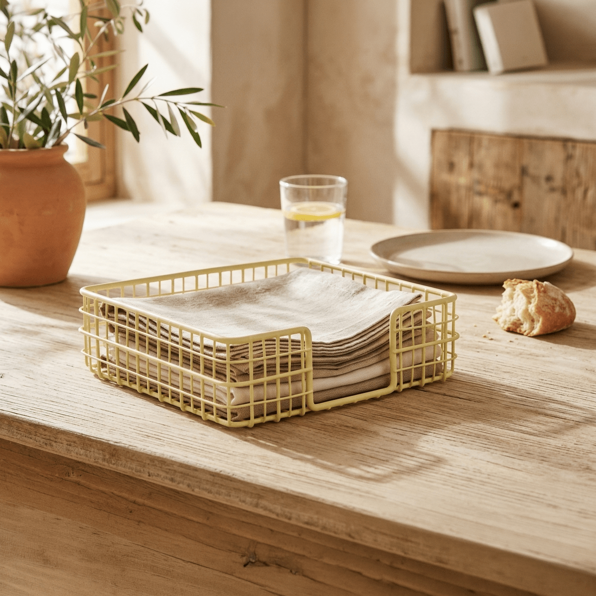 Suporte de Guardanapos Amarelo SUMMER PASTELS - Gato Preto