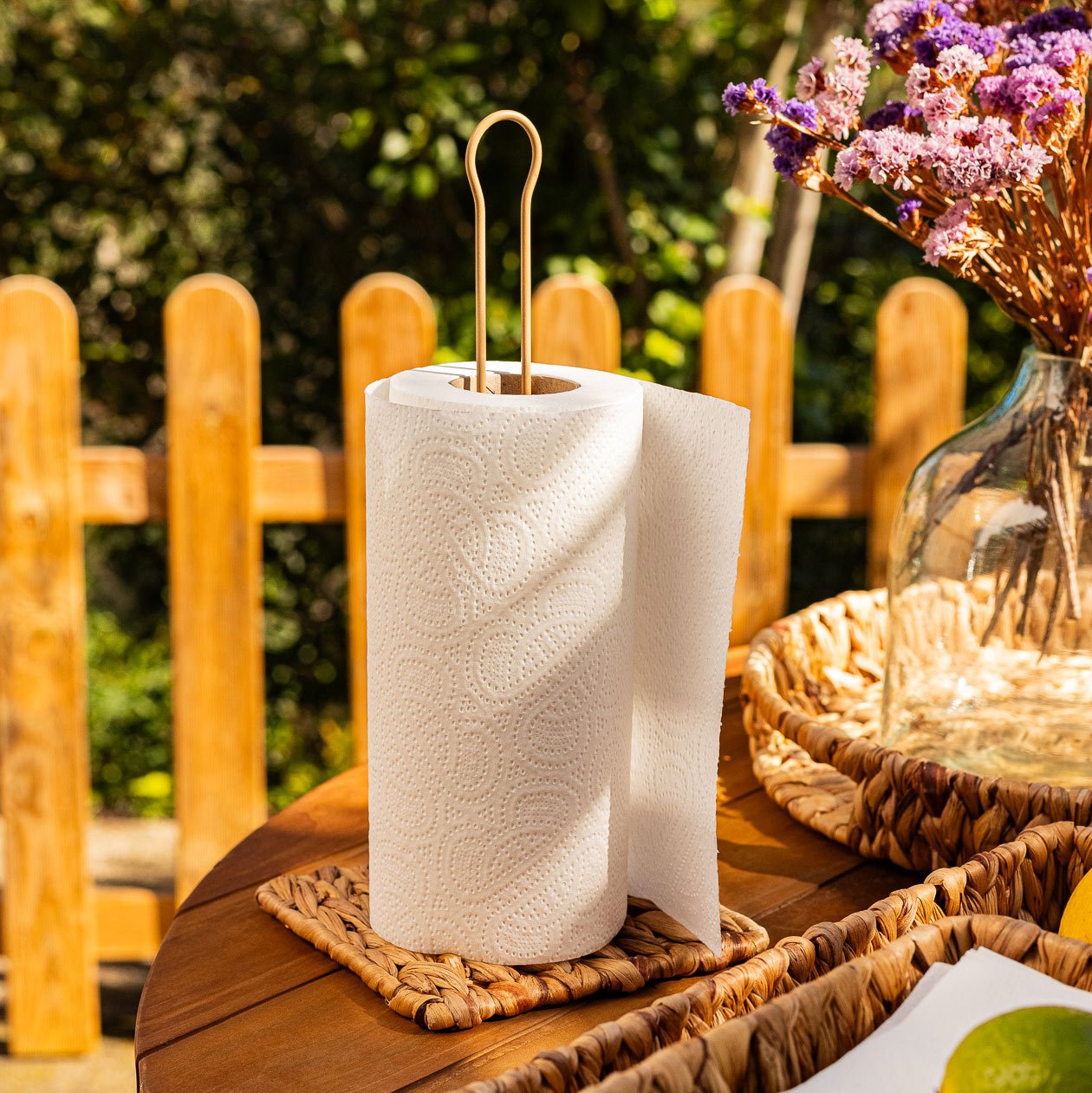 Suporte de Rolo de Cozinha em Palhinha STRAW - Gato Preto