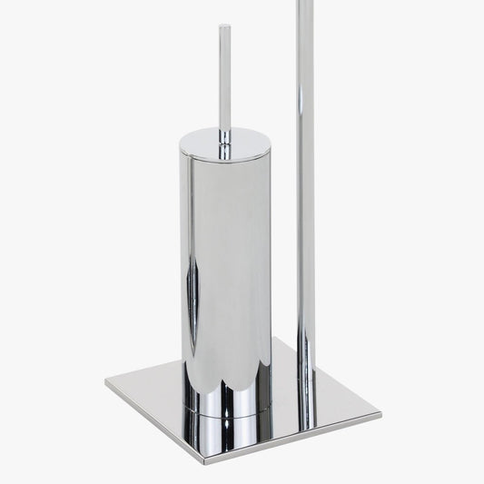 Suporte de Rolo de Papel e Escova WC Cromado SILVER - Gato Preto