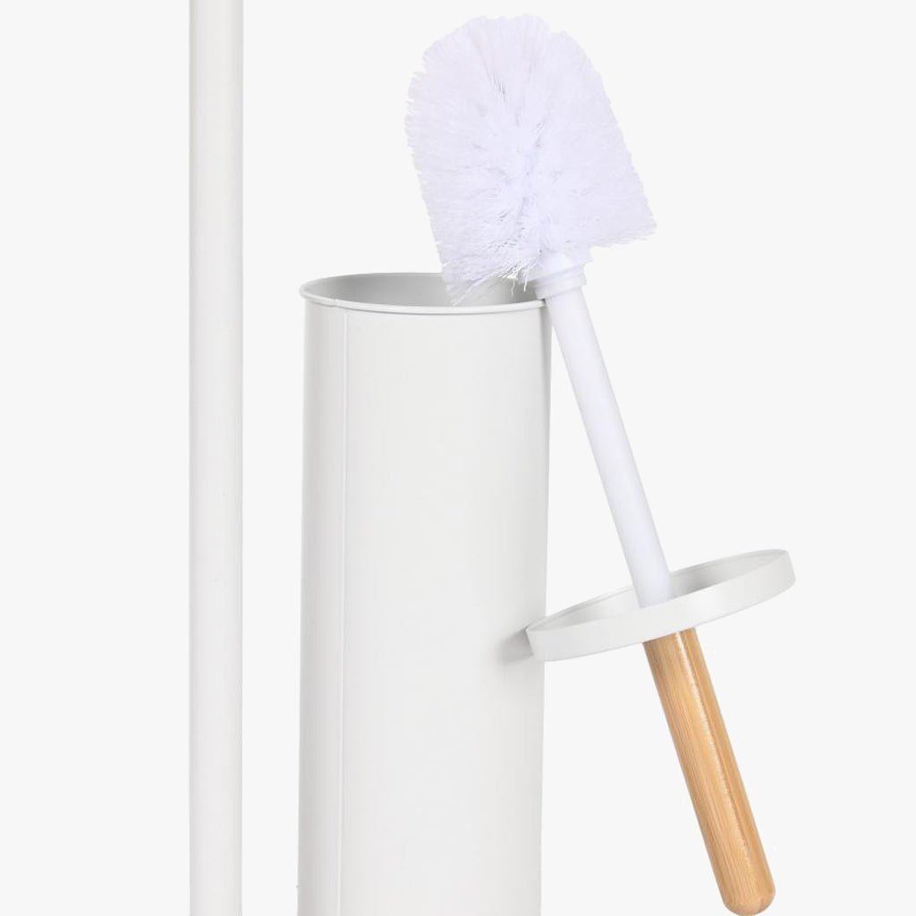 Suporte Rolo Papel Metal e Bambu 22x16x68 CLEAR - Gato Preto