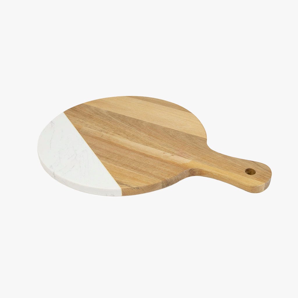 Tábua de Acácia e Pedra 36X26cm NEPAL - Gato Preto