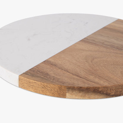 Tábua Redonda de Madeira e Pedra NEPAL - Gato Preto