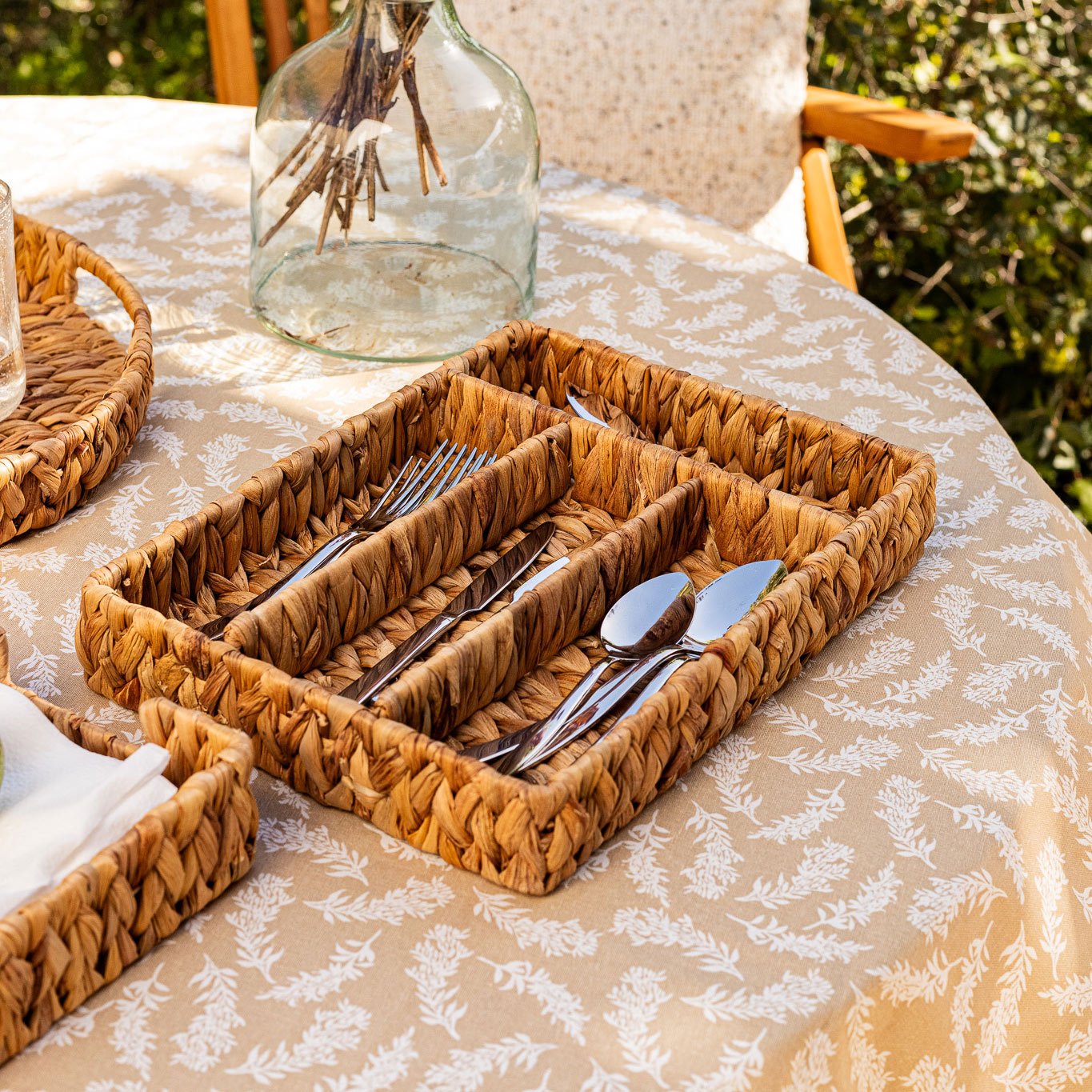 Tabuleiro de Talheres em Palhinha STRAW - Gato Preto