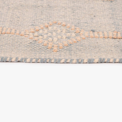 Tapete Algodão Azul e Bege 200x300 BENAGIL - Gato Preto