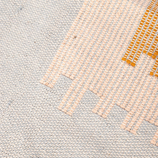 Tapete Algodão Azul e Bege 200x300 BENAGIL - Gato Preto