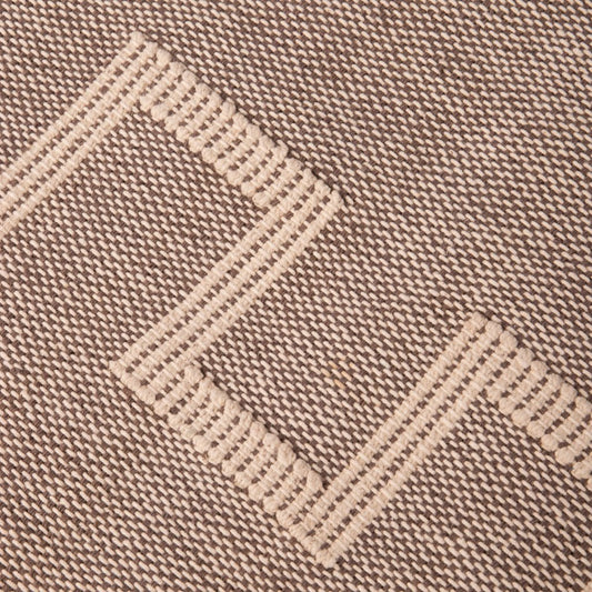 Tapete Algodão Castanho e Bege 200x300 BENAGIL - Gato Preto