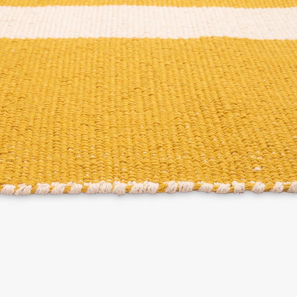 Tapete algodão riscas amarelo/bege 140x200cm BALAT - Gato Preto