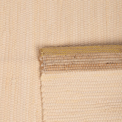 Tapete de Algodão e Juta Bege e Amarelo 120x180 BLIDA - Gato Preto