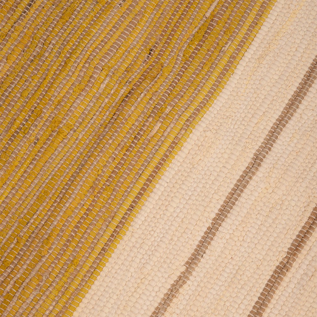 Tapete de Algodão e Juta Bege e Amarelo 120x180 BLIDA - Gato Preto