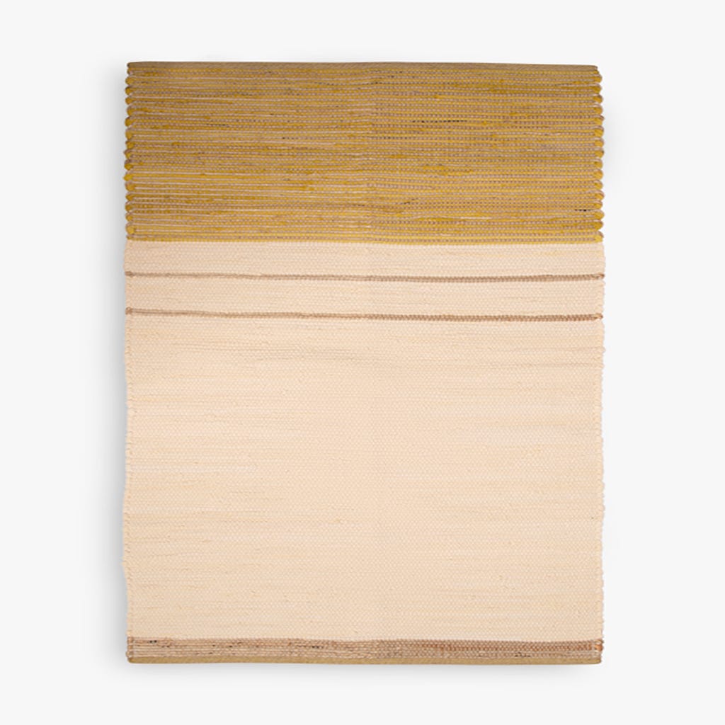 Tapete de Algodão e Juta Bege e Amarelo 120x180 BLIDA - Gato Preto