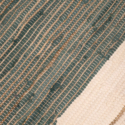 Tapete de Algodão e Juta Bege e Azul 120x180 BLIDA - Gato Preto