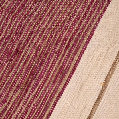 Tapete de Algodão e Juta Bege e Rosa 120x180 BLIDA - Gato Preto