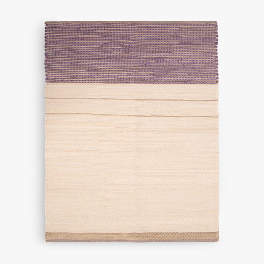 Tapete de Algodão e Juta Bege e Roxo 120x180 BLIDA - Gato Preto