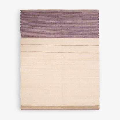 Tapete de Algodão e Juta Bege e Roxo 120x180 BLIDA - Gato Preto
